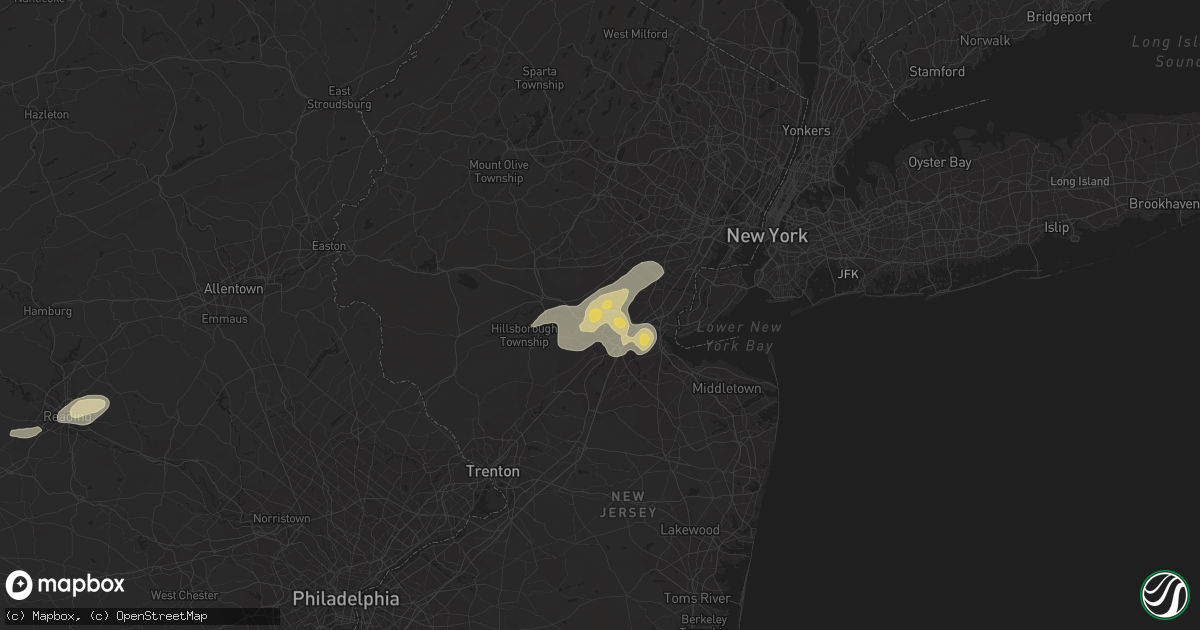 Hail map in Piscataway, NJ on July 2, 2014