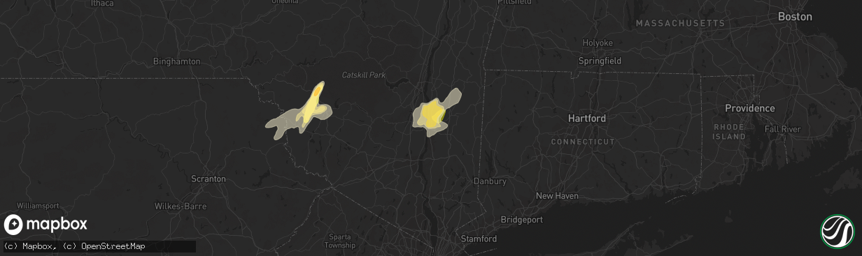 Hail map in Poughkeepsie, NY on July 2, 2014