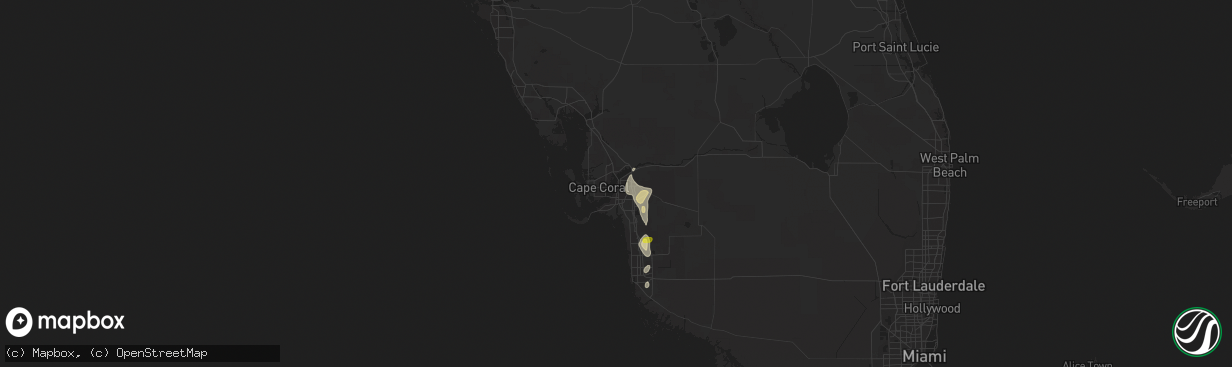 Hail map in Fort Myers, FL on July 2, 2015