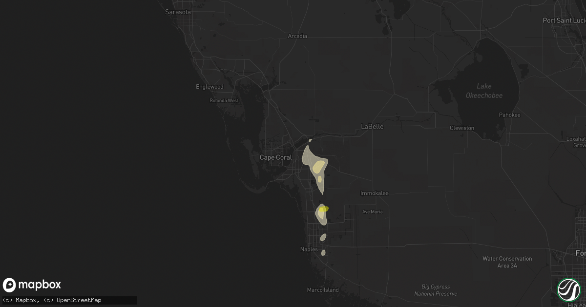 Hail map in Fort Myers, FL on July 2, 2015