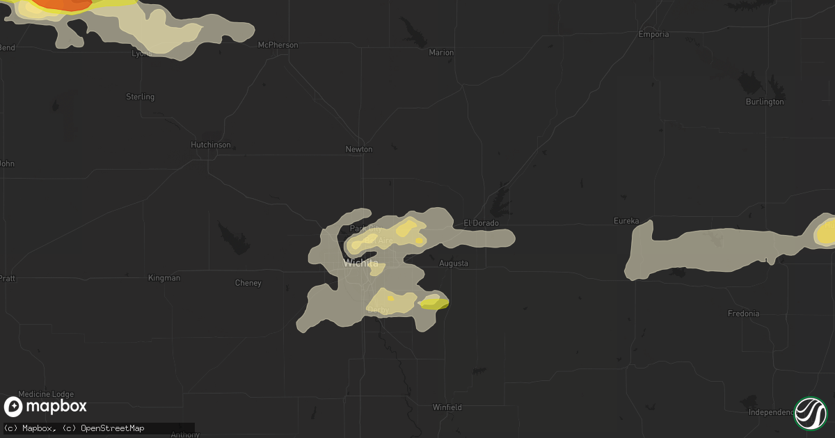 Hail map in Benton, KS on July 2, 2016