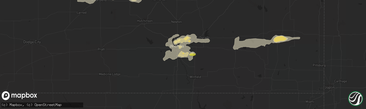 Hail map in Derby, KS on July 2, 2016