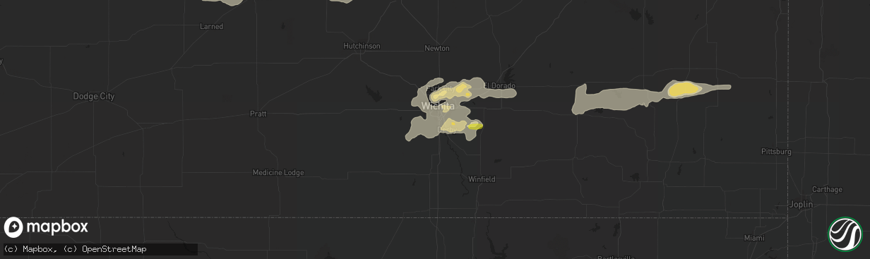 Hail map in Haysville, KS on July 2, 2016