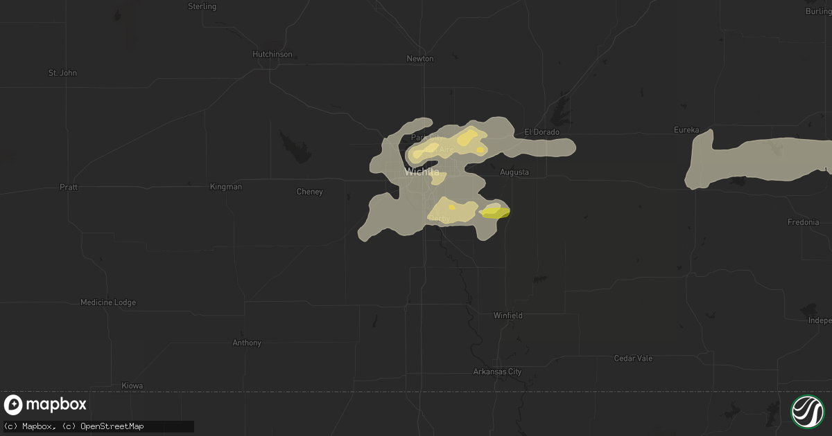 Hail map in Haysville, KS on July 2, 2016