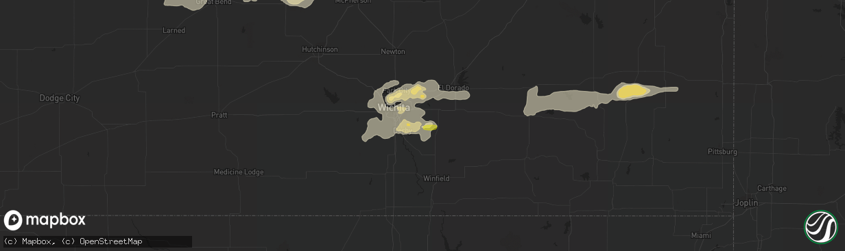 Hail map in Rose Hill, KS on July 2, 2016