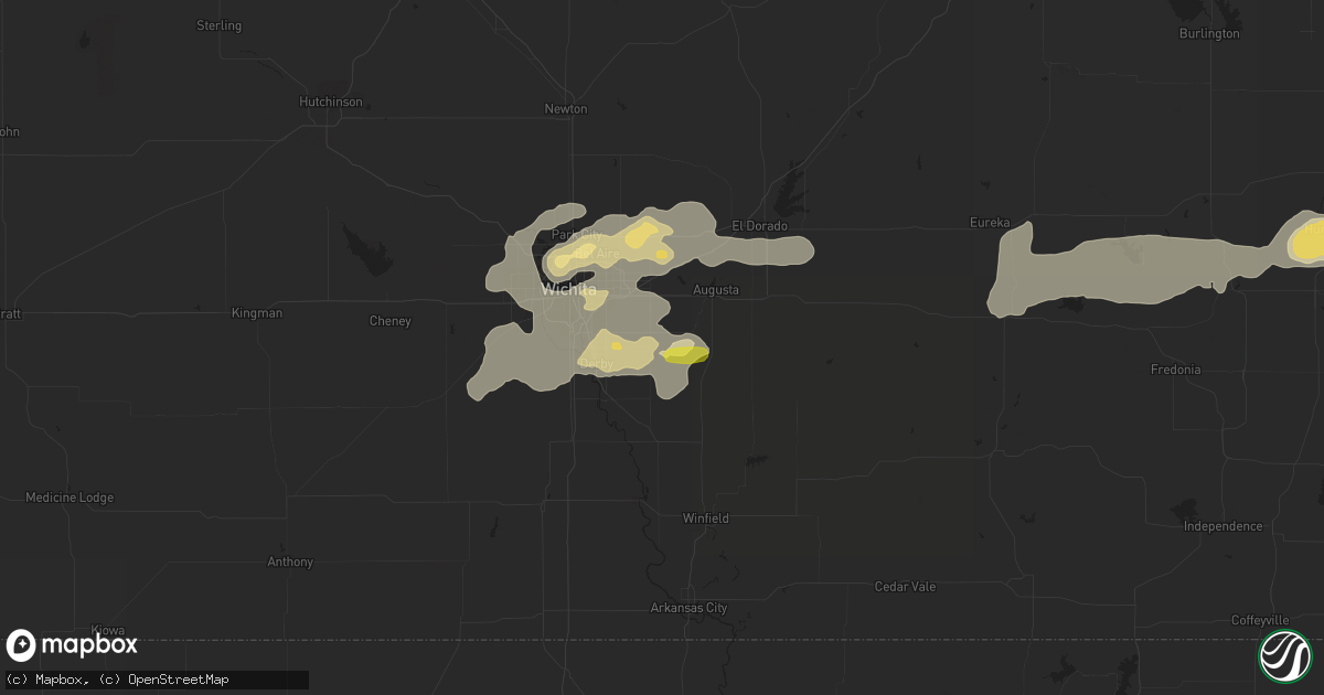 Hail map in Rose Hill, KS on July 2, 2016