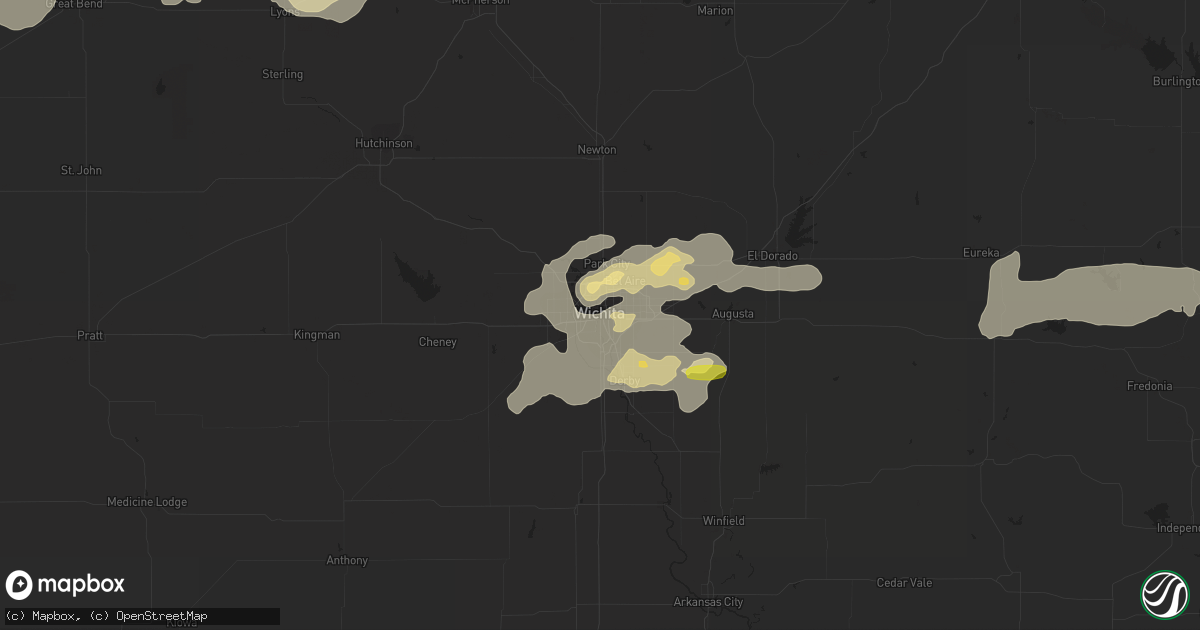 Hail map in Wichita, KS on July 2, 2016