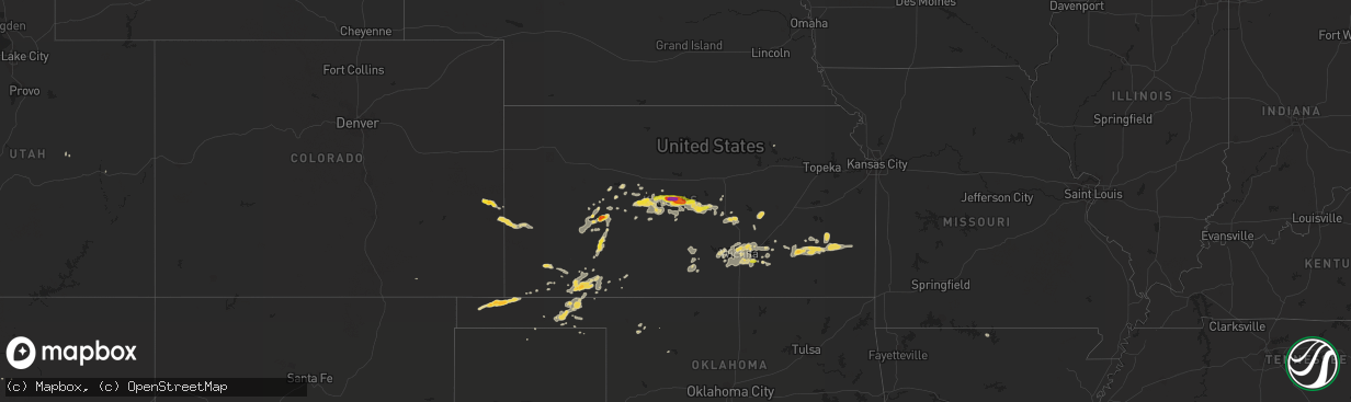 Hail map on July 2, 2016