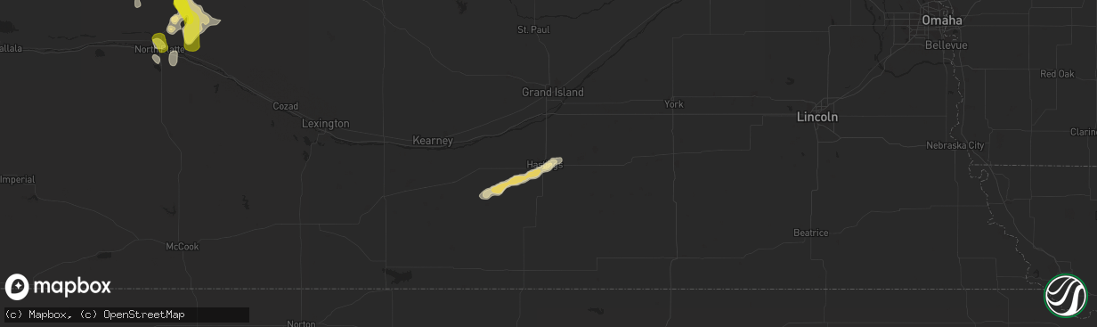 Hail map in Hastings, NE on July 2, 2017