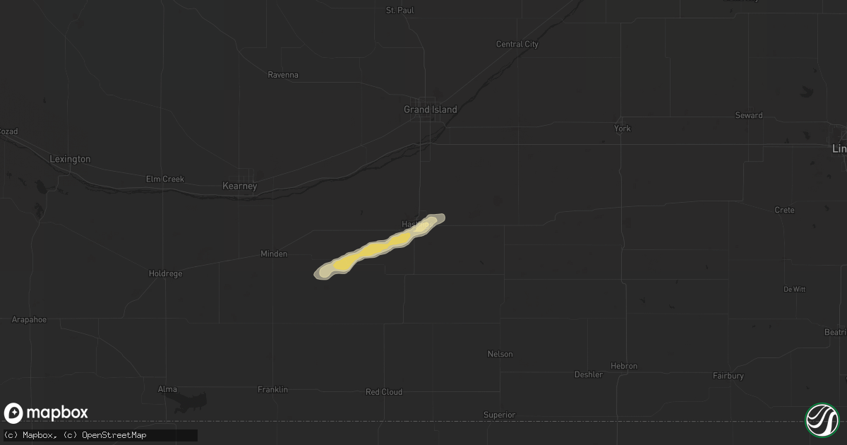 Hail map in Hastings, NE on July 2, 2017