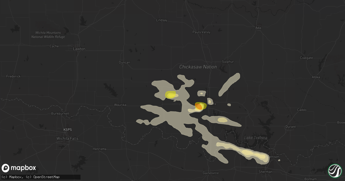 Hail map in Healdton, OK on July 2, 2017