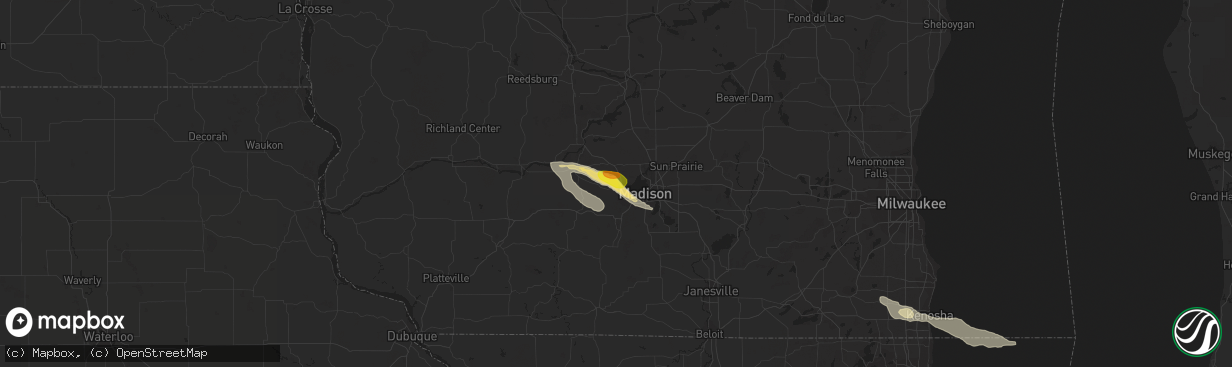 Hail map in Middleton, WI on July 2, 2017