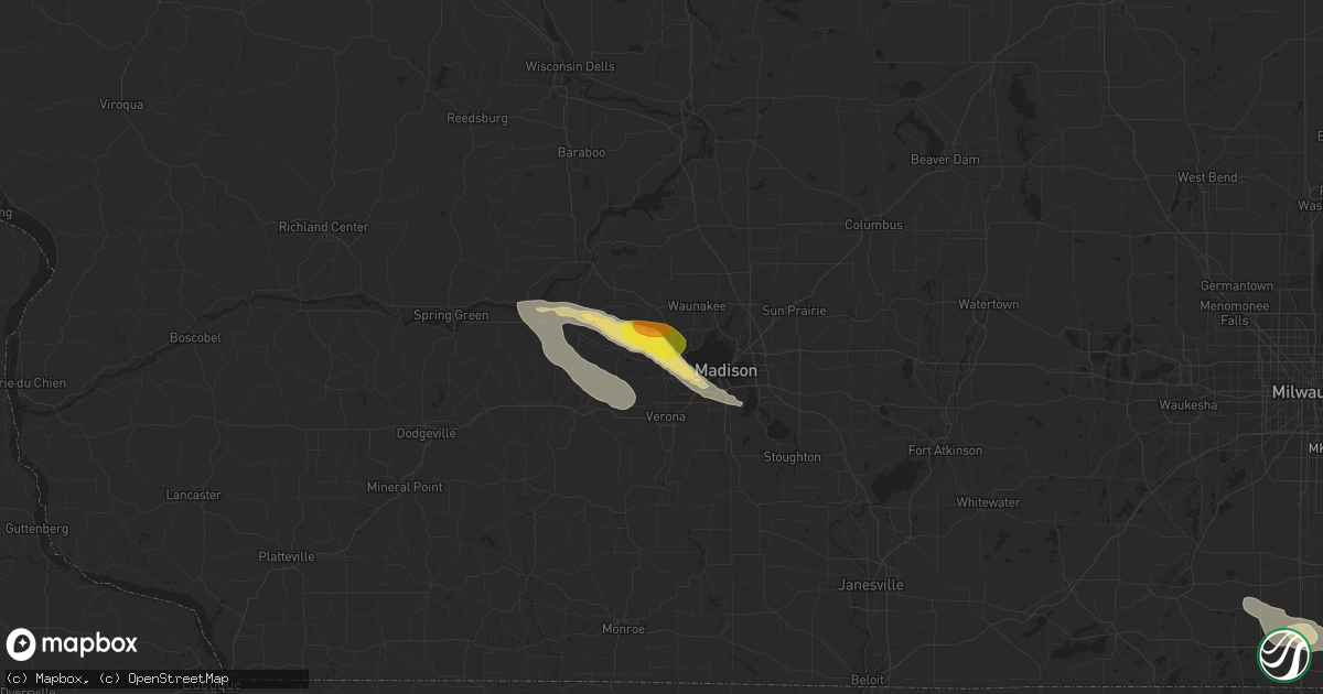 Hail map in Middleton, WI on July 2, 2017