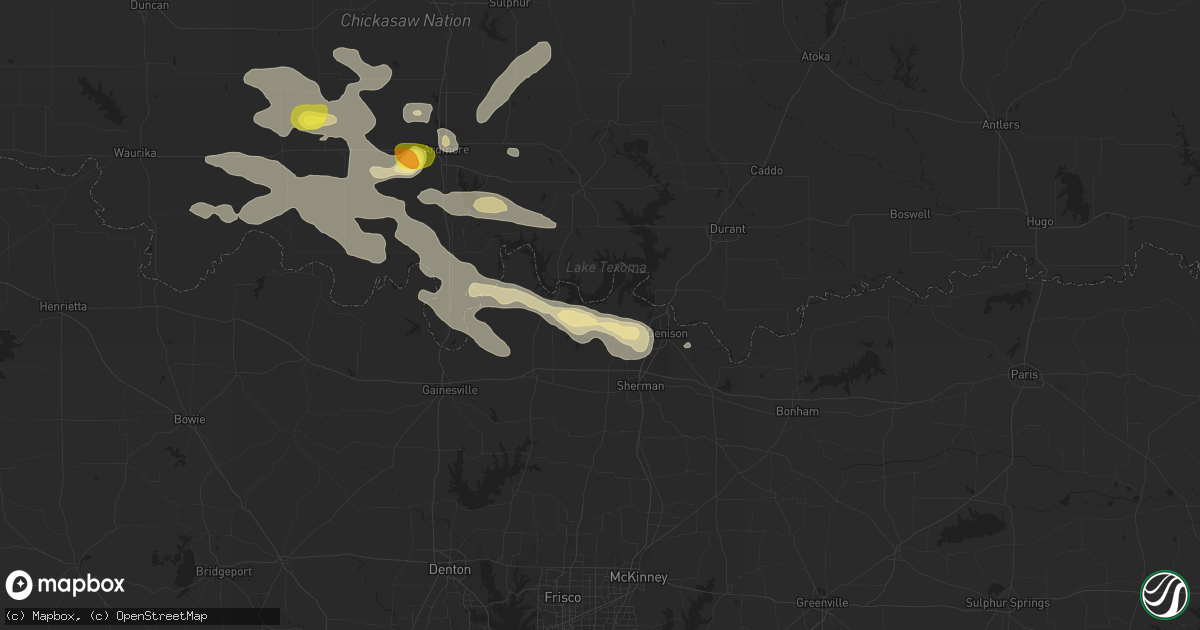 Hail map in Pottsboro, TX on July 2, 2017