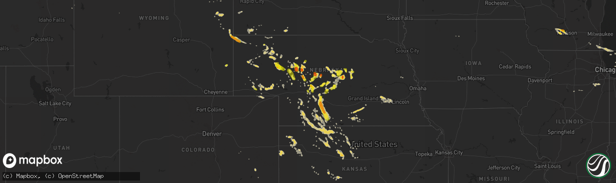 Hail map on July 2, 2017