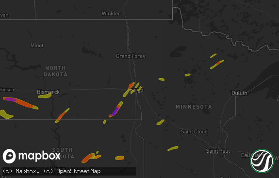 Hail map preview on 07-02-2018