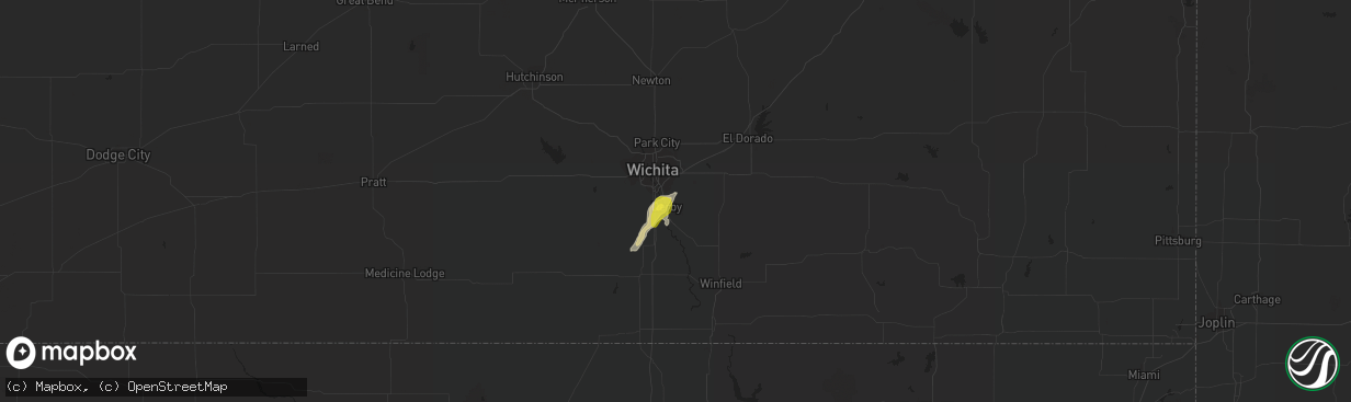 Hail map in Derby, KS on July 2, 2019