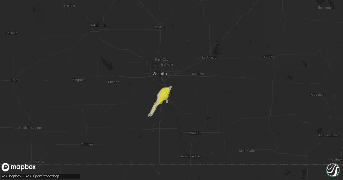 Hail map in Derby, KS on July 2, 2019