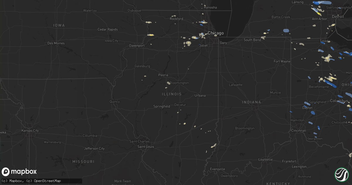 Hail map in Illinois on July 2, 2019