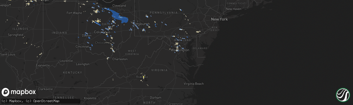 Hail map in Maryland on July 2, 2019