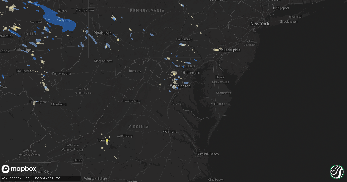 Hail map in Maryland on July 2, 2019