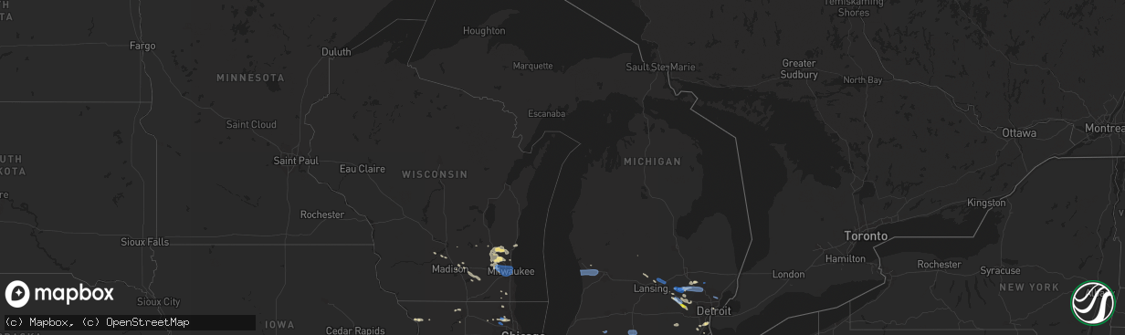 Hail map in Michigan on July 2, 2019