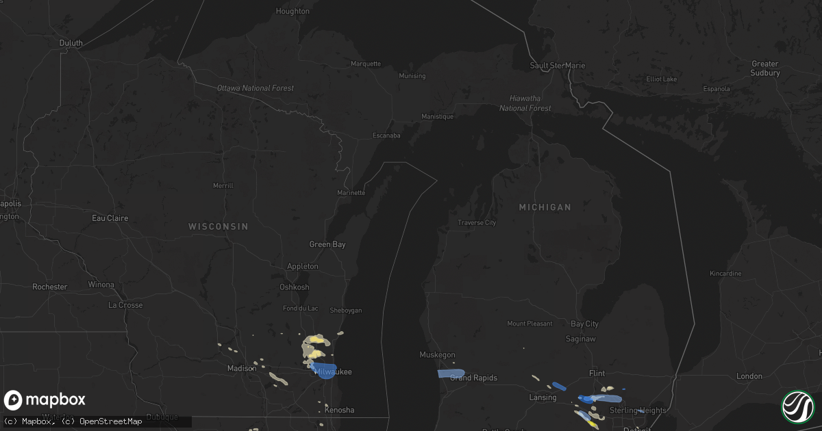 Hail map in Michigan on July 2, 2019