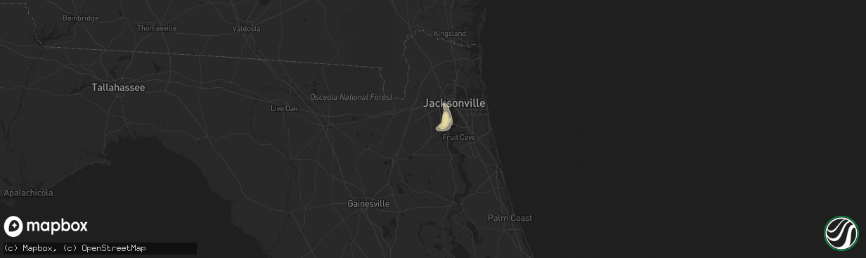 Hail map in Orange Park, FL on July 2, 2019