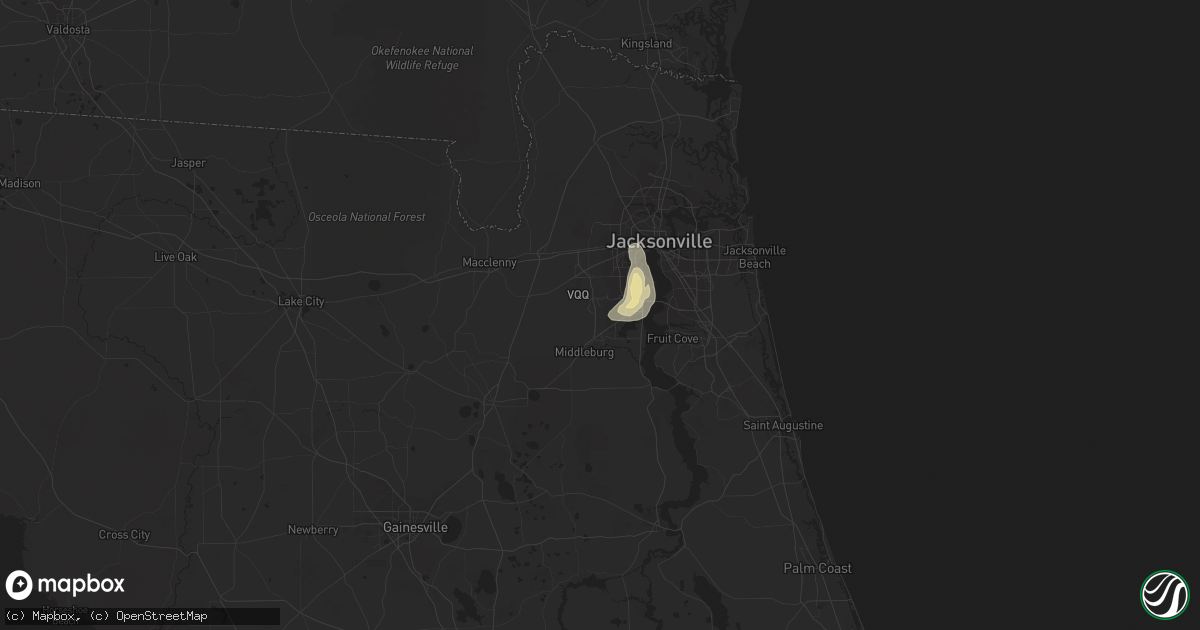 Hail map in Orange Park, FL on July 2, 2019