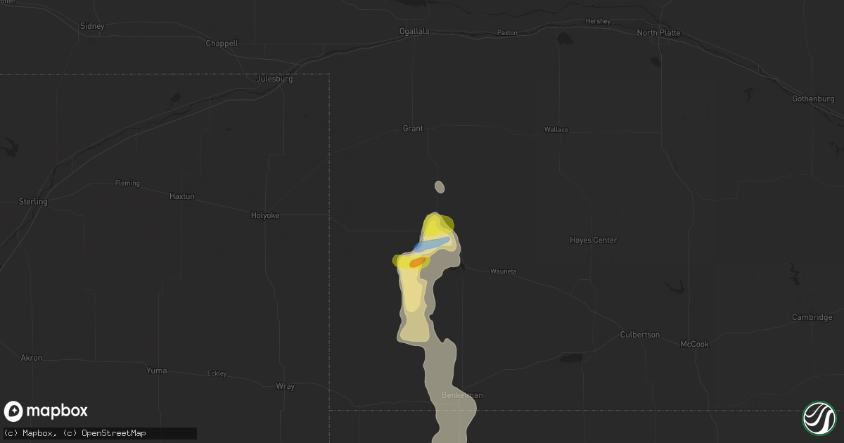 Hail map in Imperial, NE on July 2, 2020