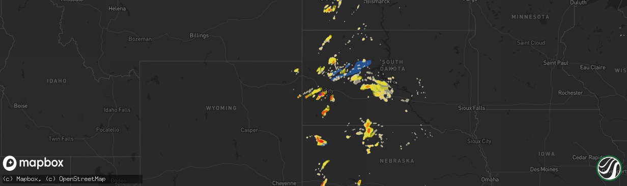 Hail map on July 2, 2020