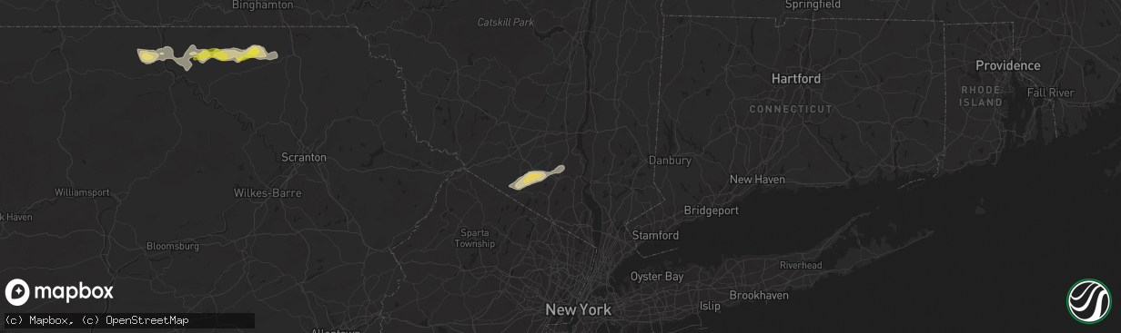 Hail map in Highland Mills, NY on July 2, 2021