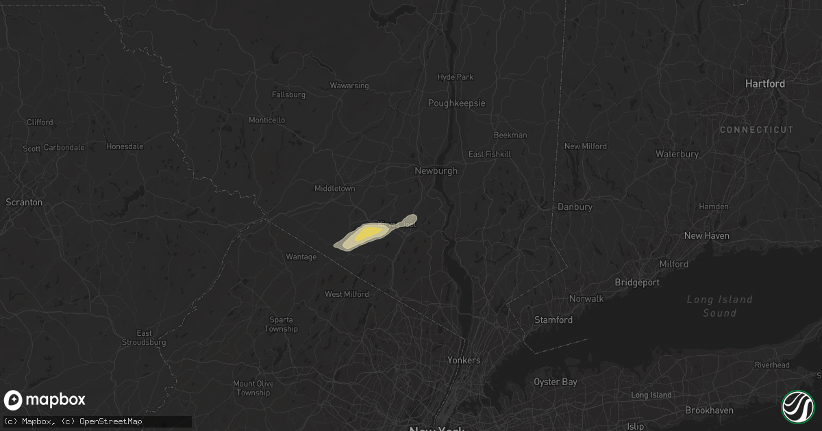 Hail map in Highland Mills, NY on July 2, 2021