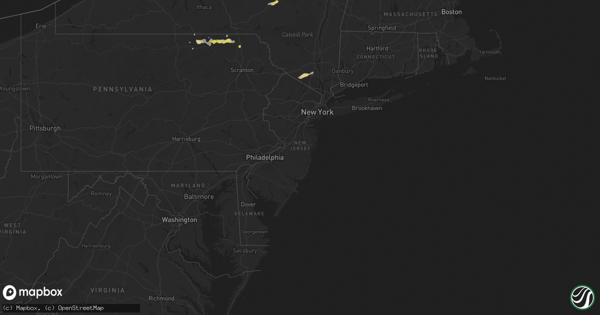 Hail map in New Jersey on July 2, 2021