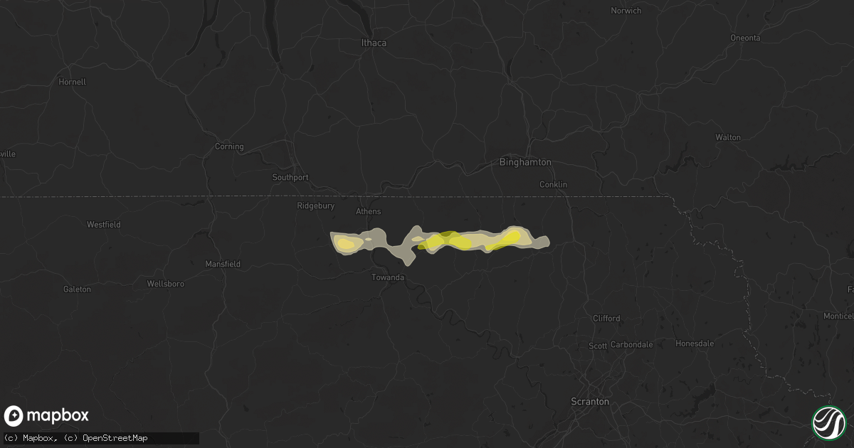 Hail map in Rome, PA on July 2, 2021