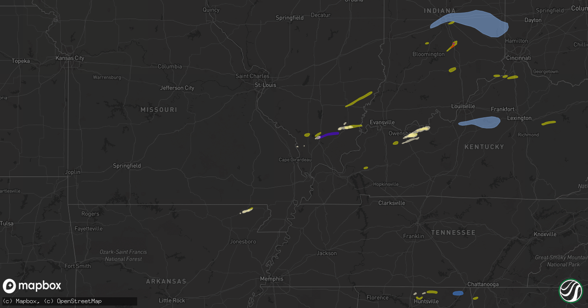 Hail map in Arkansas on July 2, 2023