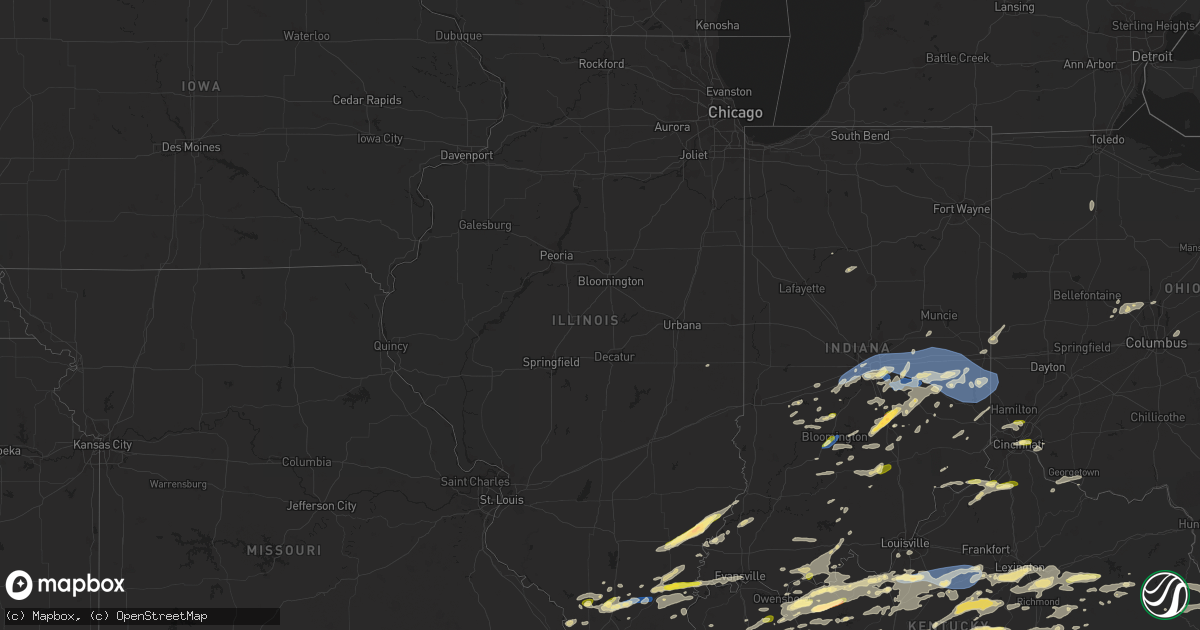 Hail map in Illinois on July 2, 2023