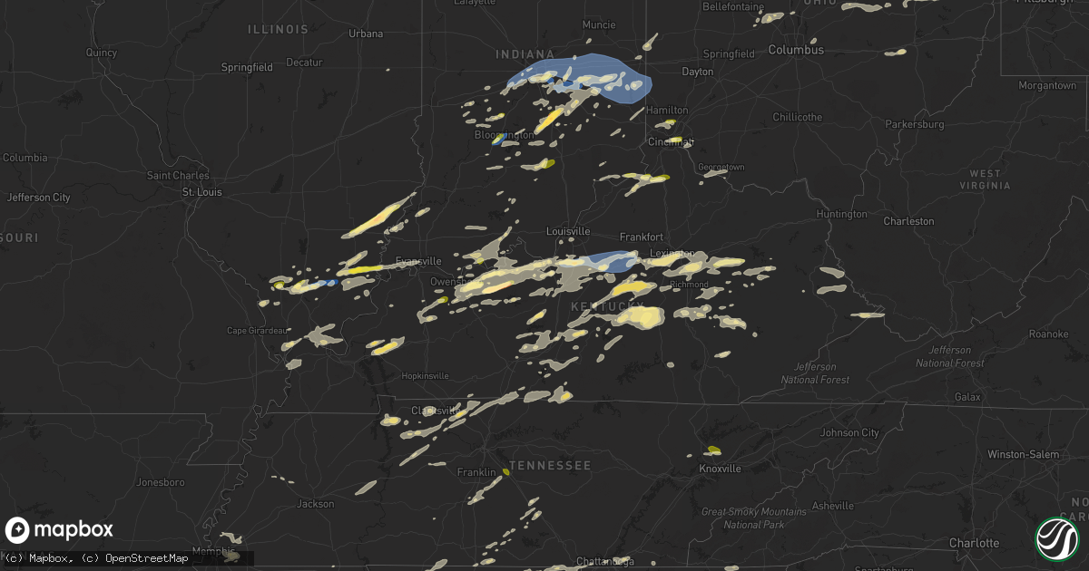 Hail map in Kentucky on July 2, 2023