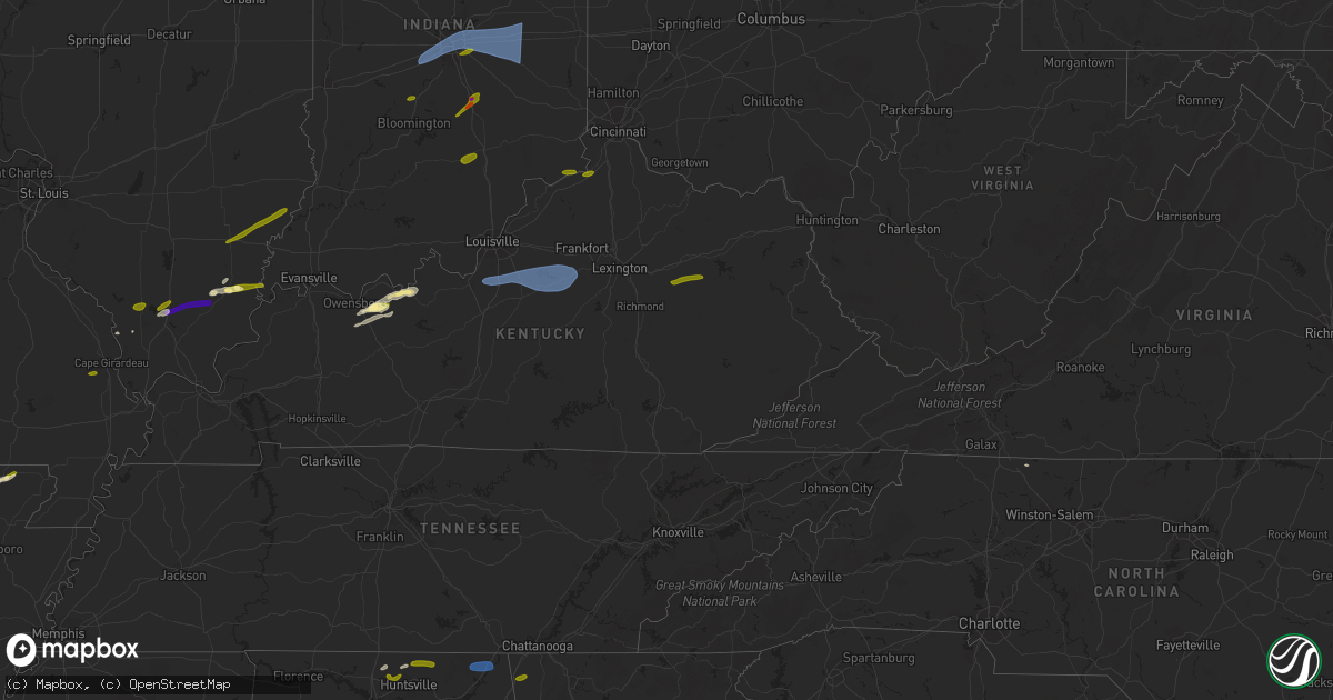 Hail map in North Carolina on July 2, 2023