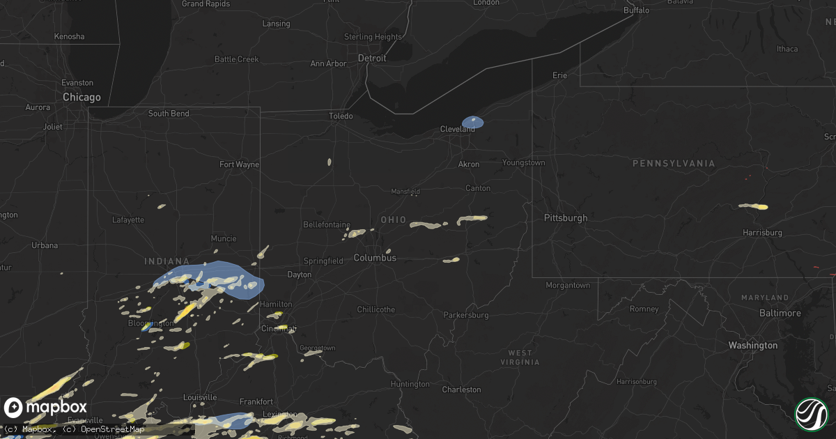 Hail map in Ohio on July 2, 2023