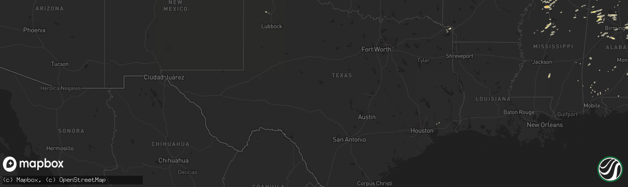 Hail map in Texas on July 2, 2023