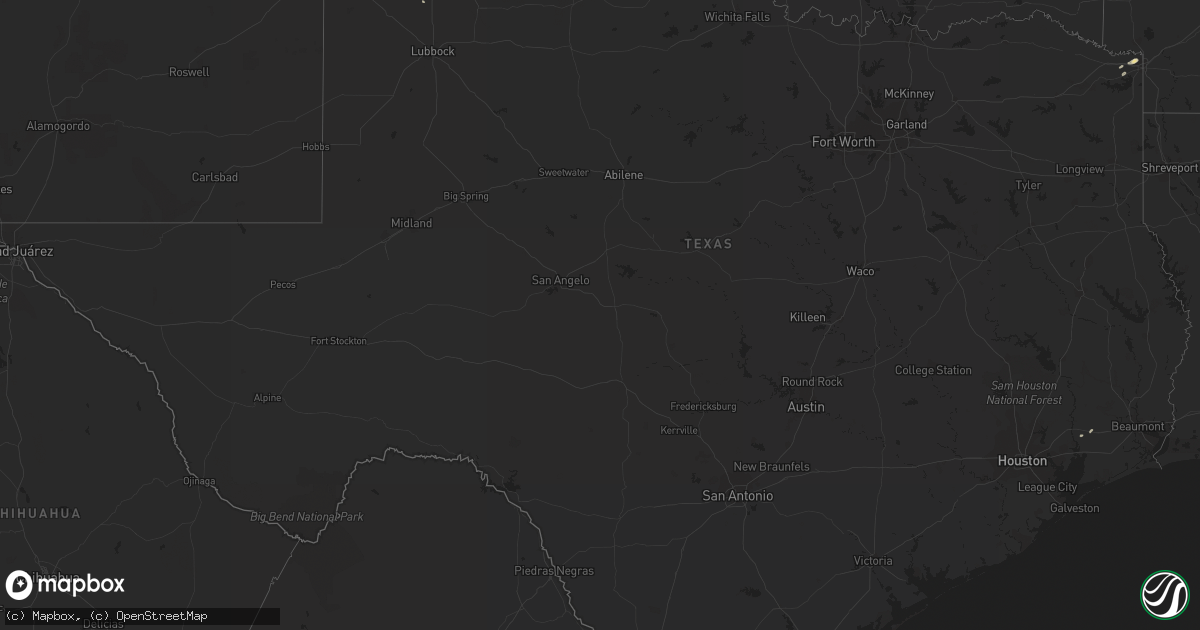 Hail map in Texas on July 2, 2023