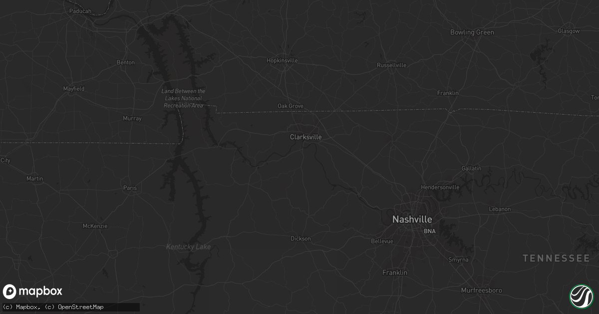 Hail map in Utica, KY on July 2, 2023