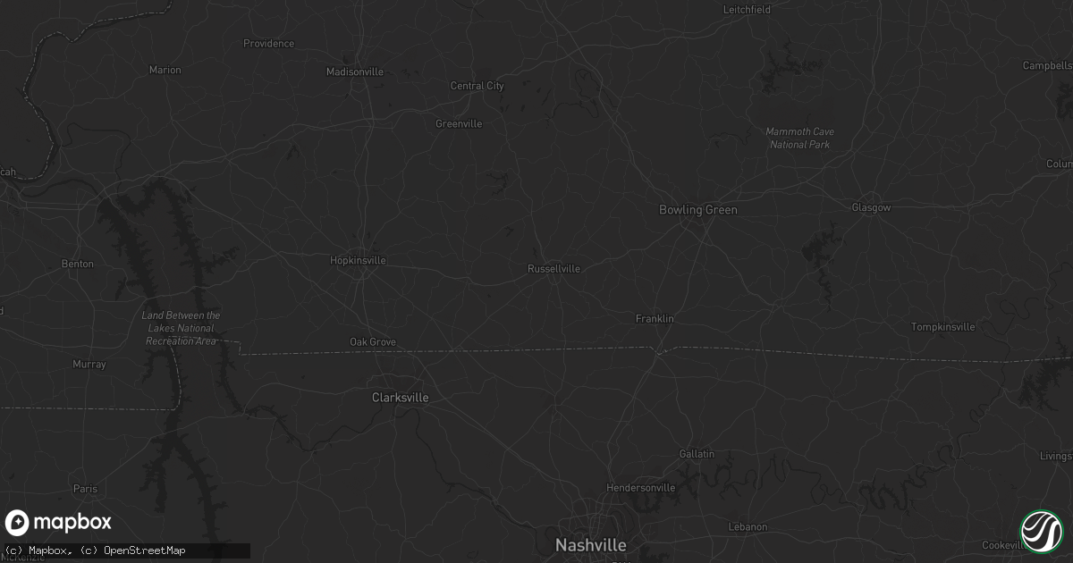 Hail map in Whitesville, KY on July 2, 2023