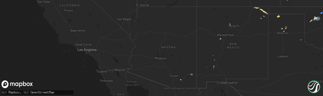 Hail map in Arizona on July 2, 2024