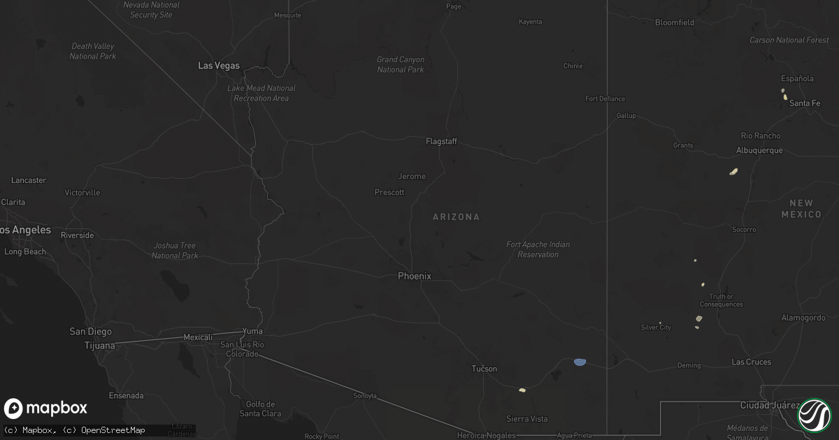 Hail map in Arizona on July 2, 2024