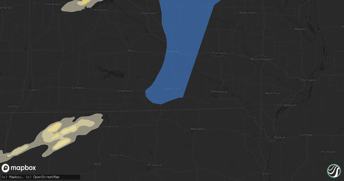 Hail map in Bloomfield, IA on July 2, 2024