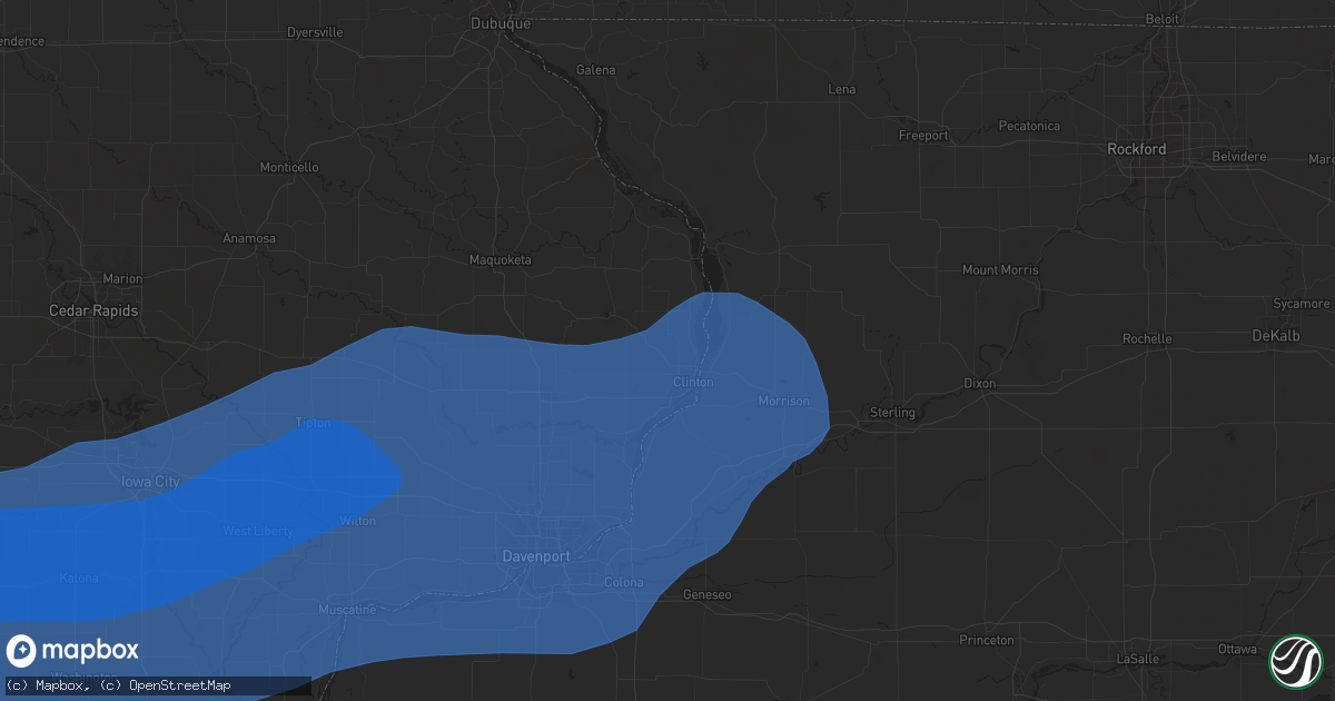 Hail map in Clinton, IA on July 2, 2024