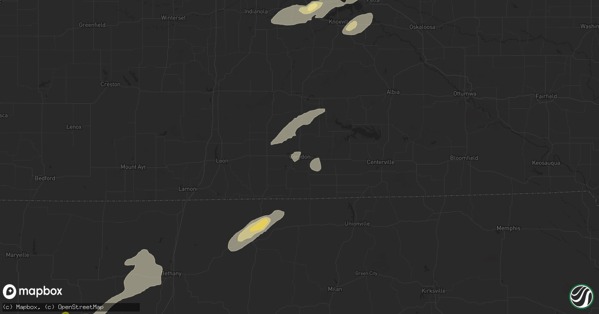 Hail map in Corydon, IA on July 2, 2024