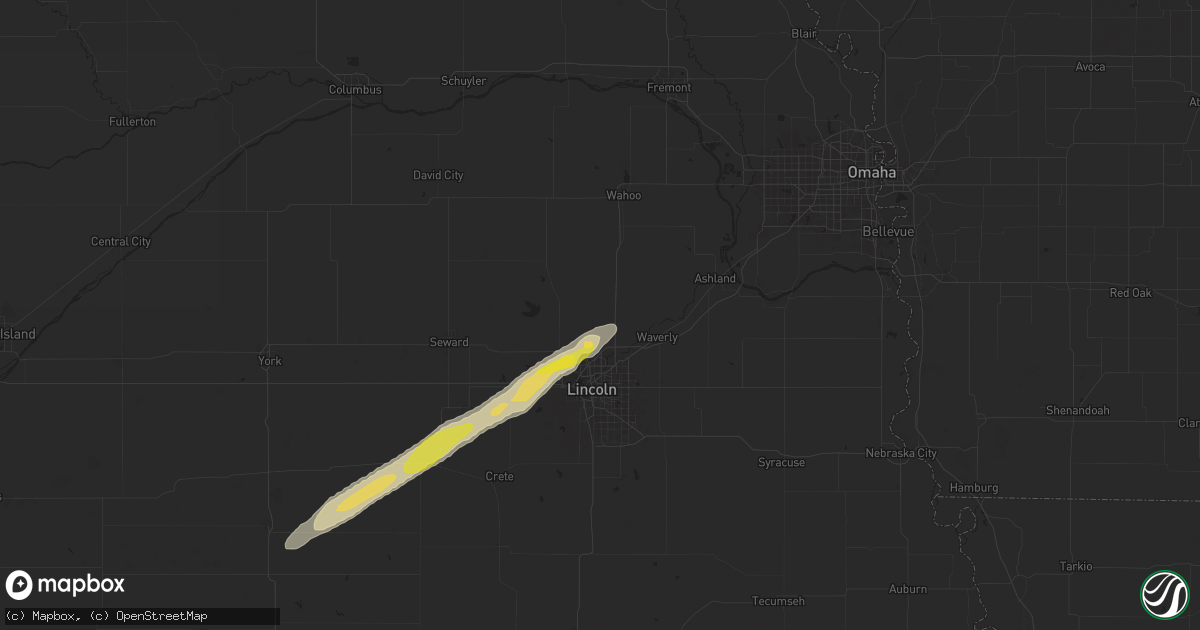 Hail map in Davey, NE on July 2, 2024